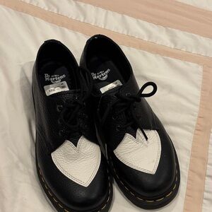 Dr. Martens Black and White Leather Lace-Ups